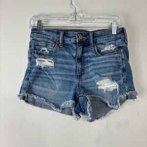 American Eagle Hi Rise Shortie Womens 6 Stretch Light Wash Classic Cutt Offs